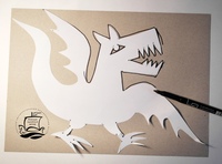 драконы для вырезания из картона. динозавр из картона. поделка дракон. бумажные игрушки. объемные животные из картона.