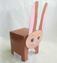 подделка зайчич из бумаги. легкая поделка. объемные бумажные игрушки. поделка зайка из картона. животные из коробок.